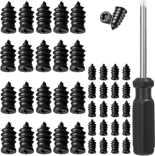 Kit de clavos de reparación de neumáticos con 2 tamaños, tapones de reparación de neumáticos atornillados con caja y destornillador, herramientas de