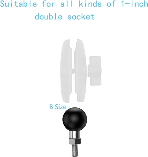 Miniatura 7 de Adaptador de bola de base de montaje de bola de 1 pulgada con perno roscado de acero inoxidable 1/4-20 compatible con soportes RAM, brazo de bola