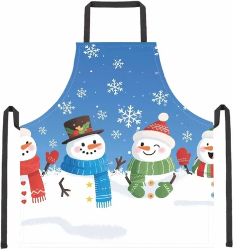 Miniatura 36 de Dreaweet Delantal de cocina unisex con cuello ajustable de Navidad