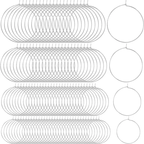 Miniatura 15 de OIIKI 280 aros de cuentas para aretes, 4 tamaños chapados en oro/plata, aros abiertos, anillos de metal para aretes, accesorios decorativos