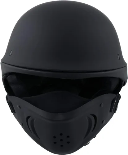 Miniatura 7 de Milwaukee Helmets MPH9830DOT Rascal 3/4 Open Face Flat Black 2 en 1 Casco de motocicleta Biker