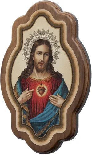 Miniatura 8 de Intercession Arte de pared enmarcado del Sagrado Corazón de Jesús y la Virgen María, juego de 2 piezas