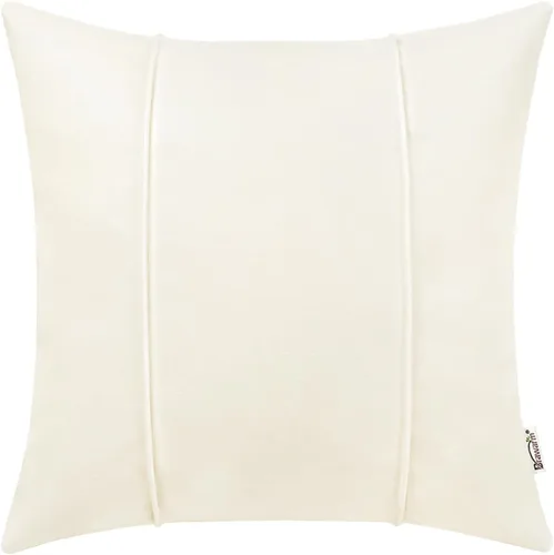 Miniatura 23 de BRAWARM Fundas de Almohada Decorativa de Cuero Café de 22 x 22 Pulgadas - Funda de Almohada de Piel Sintética con Ribetes, Almohada Decorativa