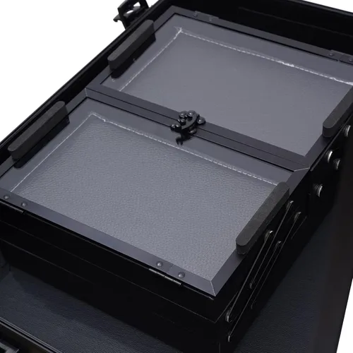 Miniatura 5 de Estuche de maquillaje con ruedas para cosméticos con 8 luces LED, 110.23 libras de altura ajustable, estuche de tren de maquillaje de 12 V, estuche