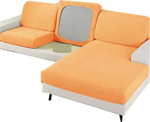Miniatura 7 de Fundas elásticas para cojines de sofá, funda de cojín para sofá individual en forma de L, sofá chaise longue, protector suave de muebles de 1, 2 y 3