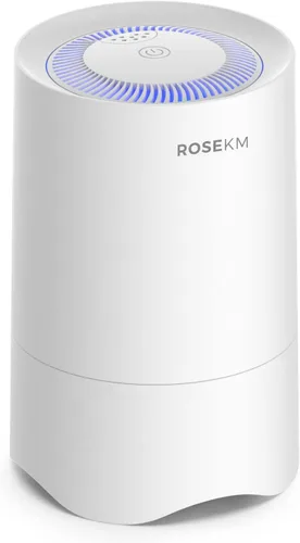 Rosekm Purificador de aire pequeño para el dormitorio del hogar, mini purificador de aire de escritorio personal, purificador de aire HEPA para