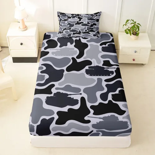 Miniatura 60 de Erosebridal Camouflage Sheets for Boys Girls Game Console Fitted Sheet,3D Gamer Controller Kids Bedding Sets Army Camo Bed Sets Twin 2 Piece