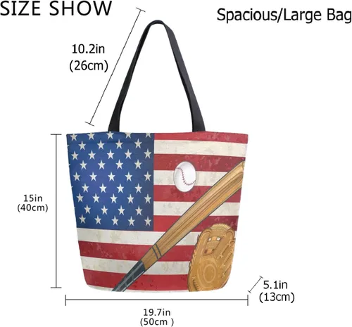 Miniatura 3 de ZzWwR Elegante bolsa de hombro extragrande con estampado para viajes a la playa, fin de semana, gimnasio, compras de comestibles.., Bandera