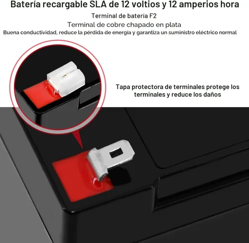 Miniatura 5 de Miady 12V 12Ah - Batería recargable de ácido de plomo sellada (paquete de 2)