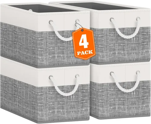 Miniatura 27 de Fab totes Contenedores de almacenamiento [2 unidades], cestas de almacenamiento plegables para organizar juguetes, libros, estantes, armario, caja