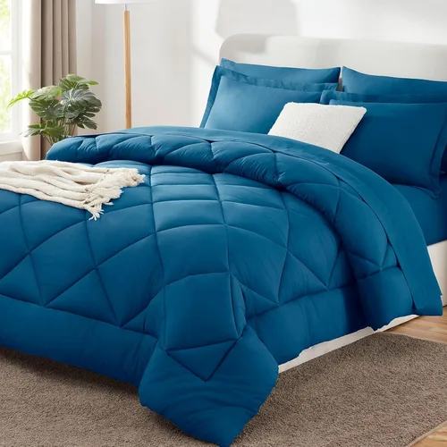 Miniatura 37 de CozyLux - Juego de edredón en una bolsa, para dormitorio universitario, todas las estaciones, edredón, sábanas y fundas para almohada y decorativas