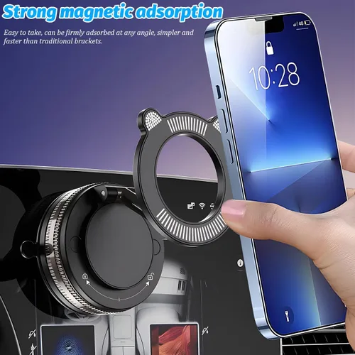 Miniatura 2 de Soporte Magnético de Succión al Vacío para Teléfono de Automóvil, Soporte de Teléfono Celular Plegable Ajustable de 360° con Agarre Fuerte