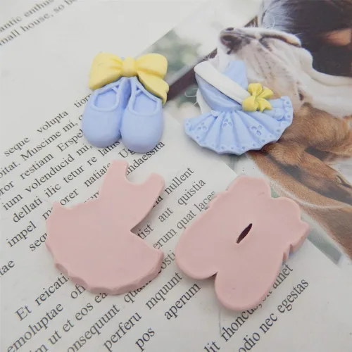 Miniatura 4 de Paquete de 24 zapatos de ballet con parte trasera plana, adornos de falda, zapatos de punta de resina y tutú, adornos de bricolaje, álbumes