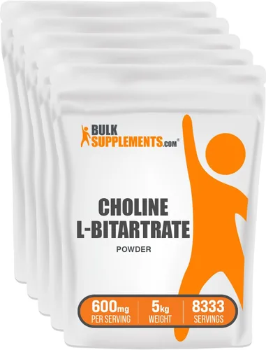Miniatura 8 de BulkSupplements. com Polvo de bitartrato de colina, suplementos de colina, sin sabor y sin gluten, 600 mg por porción, 17.64 oz (1.1 libras)