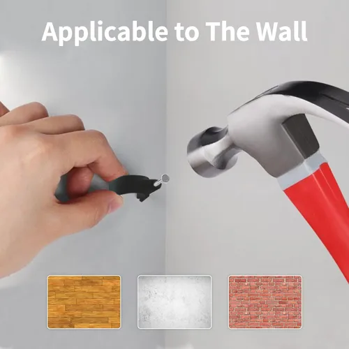 Miniatura 6 de Abnii Clips para Cables, 400 Piezas, 4mm 6mm 8mm 10mm, Clips de Pared para Alambre con Clavos de Acero, Clips Organizadores de Gestión de Cables