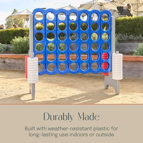 Miniatura 4 de Juego gigante 4 en una fila: juegos de patio al aire libre de 3.8 pies de altura para adultos y niños, juego de césped estilo conecta con 42