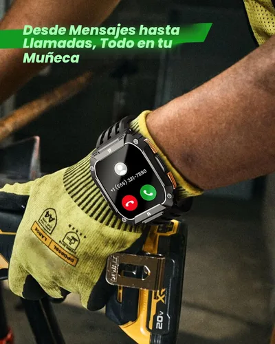 Miniatura 7 de Relojes inteligentes para hombre (luz láser y batería de 100 días), reloj de fitness de 1.95 pulgadas: reloj inteligente militar impermeable