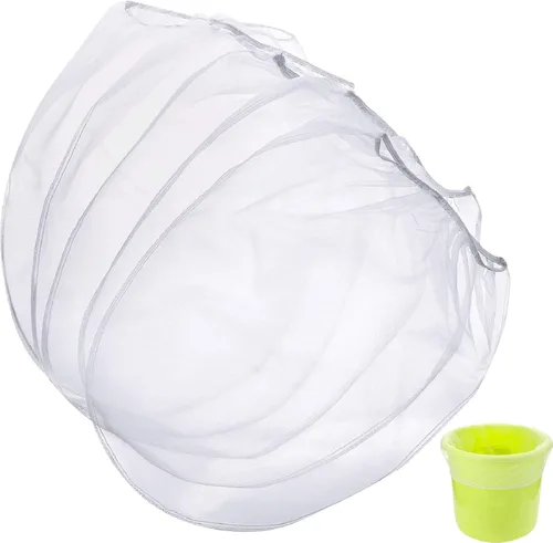 Boao Bolsas de filtro de pintura, bolsas de filtro de pintura de malla fina blanca, filtro de cubo desechable para pintura, jardinería, protección
