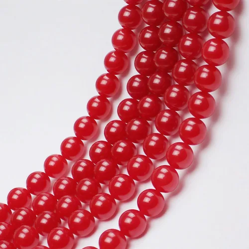 Miniatura 7 de MJDCB Cuentas sueltas redondas de jade rojo natural para hacer joyas, pulseras y collares DIY (6mm)