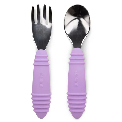 Miniatura 25 de Bumkins Juego de utensilios para bebés, Chewtensils cucharas de silicona para mojar, autoalimentación, destete dirigido por el bebé, aprendizaje
