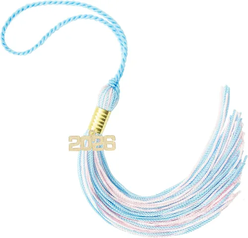 Miniatura 293 de Borla de graduación Aqua 2022, todos los colores escolares disponibles, fabricada en Estados Unidos