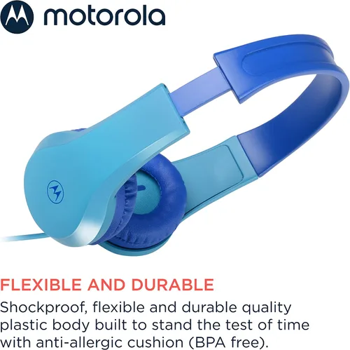 Miniatura 3 de Motorola Sound Moto JR200 - Auriculares para niños con micrófono, audífonos sobre la oreja para niños con límite de volumen seguro de 85 dB, divisor