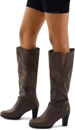 Miniatura 4 de mysoft Women's Knee High Boots Chunky Heel Boots with Zipper