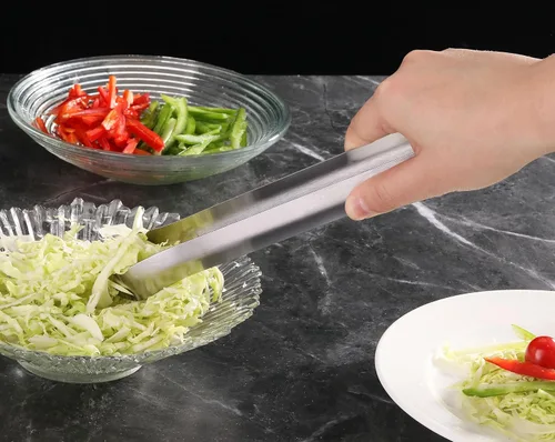 Miniatura 6 de New Star Foodservice 42276 Pinzas para pompones, acero inoxidable, 9 pulgadas, juego de 6, color plateado