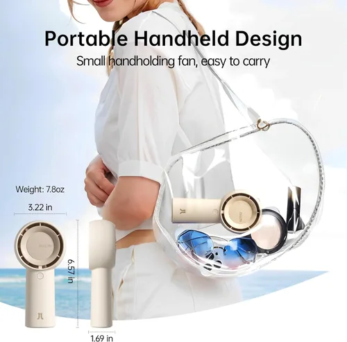 Miniatura 5 de JISULIFE Ventilador turbo portátil de mano [16 horas de tiempo de enfriamiento máximo], 4000 mAh USB recargable personal que funciona con batería