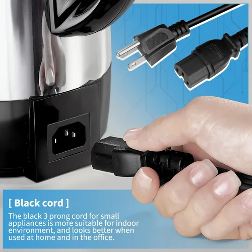 Miniatura 7 de HASMX Cable de alimentación percolador de 3 clavijas de 36 pulgadas para percolador Hamilton Beach modelo 40616, pieza de repuesto para cafetera