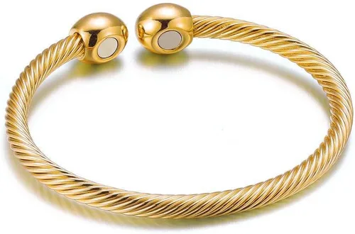 Miniatura 8 de NewZenro Elegante pulsera magnética de cobre con imanes para mujeres y hombres, regalos para el día del padre Tono oro rosa