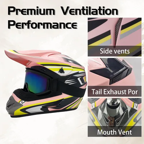 Miniatura 4 de Cascos de Dirt Bike para Jóvenes de Moda para Niños, Motocross, Motocicleta, BMX, ATV, Todoterreno, Cuatro Ruedas, Cascos Integrales para Bicicleta