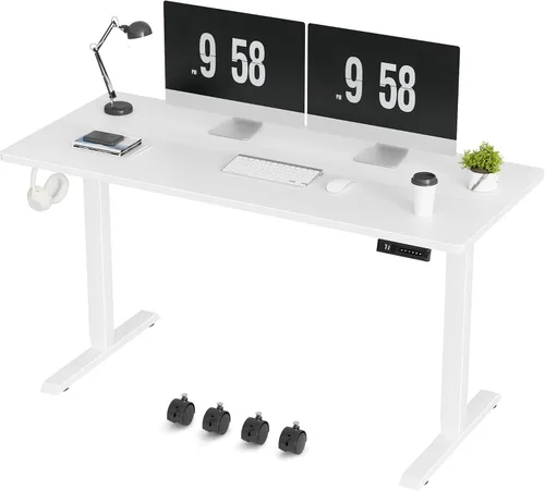 Miniatura 20 de Furmax Escritorio eléctrico de pie de 45 x 24 pulgadas, escritorio de pie para sentarse, altura ajustable, escritorio de oficina en casa con memoria