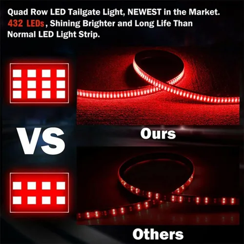Miniatura 8 de Barra de luz LED de 48 pulgadas para compuerta trasera de camioneta pickup de 3 colores rojo blanco amarillo conmutable, señal de giro secuencial