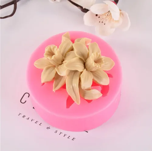 Miniatura 5 de Paquete de 3 moldes de silicona - Formas de flores 3D: rosa, peonía y redondo para hacer velas de resina y jabón XQ-Flower-3-Pack