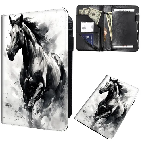 Miniatura 31 de Libros de mesero para camarera, cartera de cuero para camarero con cremallera, soporte para recibos, para camarero, camarero, accesorios