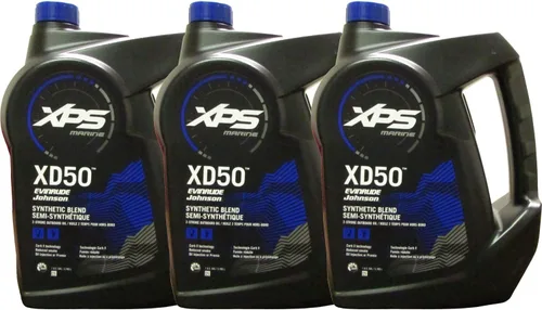 Johnson Evinrude/OMC XPS Marine XD50 - Paquete de 3 galones de aceite, 779718, 0764354, 0779718
