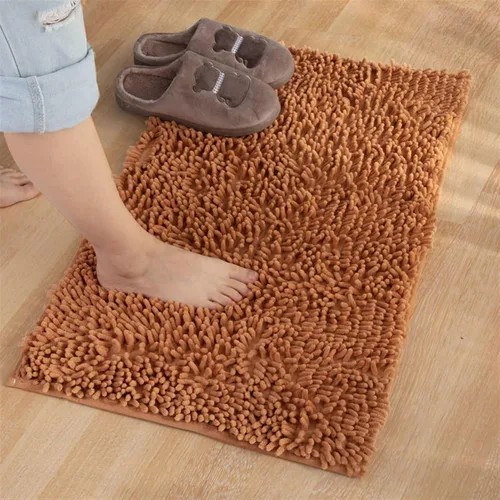 Miniatura 4 de Reyox Tapete de baño de felpilla gruesa, suave, duradero, absorbente de agua, de secado rápido, antideslizante, para cocina, baño, dormitorio, Café