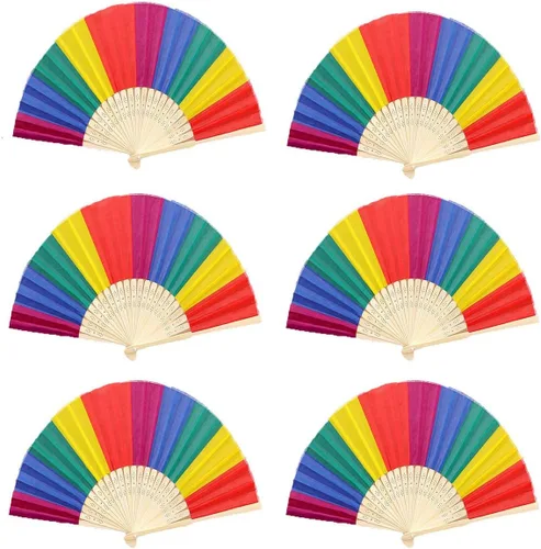 Miniatura 10 de Abanico de mano plegable español, abanicos de baile de flores, abanicos plegables de mano de verano para niñas y mujeres