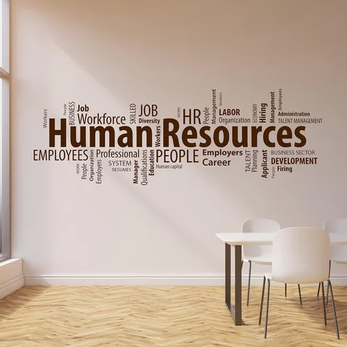 Miniatura 3 de Vinilo adhesivo de pared Recursos humanos Palabras de recursos humanos Administración de nube Pegatinas Mural Decoración grande (ig6223) Negro