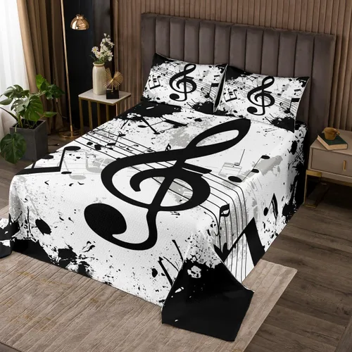 Miniatura 6 de Erosebridal Juego de colcha de guitarra eléctrica para niños, colcha de instrumentos musicales de cuerda para hombre joven, juego de ropa de cama
