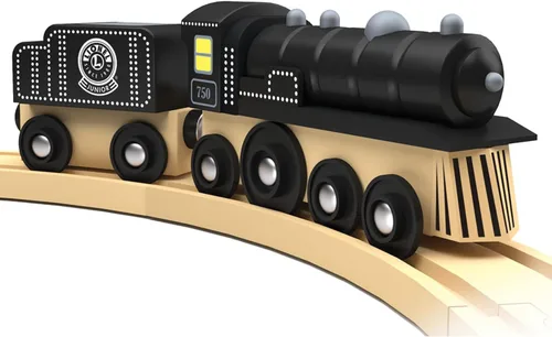 Miniatura 4 de MasterPieces Juego de 2 piezas de tren de madera, motor de vapor y coche de carbón Lionel Collector's - Juguete oficial para niños y niños