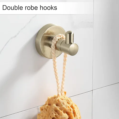 Miniatura 5 de BGL Juego de Accesorios de Baño Dorado Cepillado, Juego de Toallero de 4 Piezas