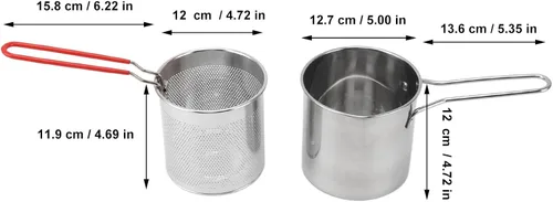 Miniatura 5 de Olla de mano para freír el hogar, olla de acero inoxidable 304, sartén multifuncional para fritos profundos para cocina, papas fritas y pollo