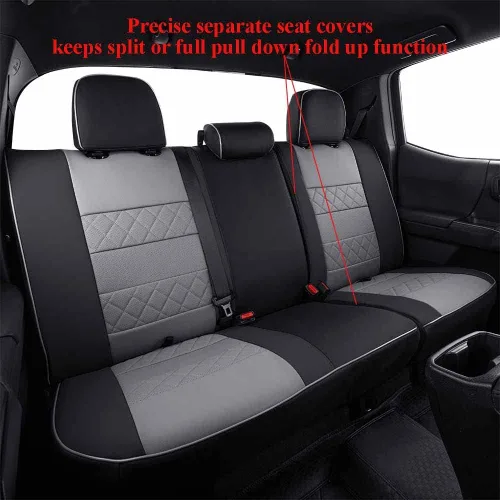 Miniatura 4 de EKR Ranger Fundas de asiento personalizadas para Ford Ranger SuperCrew XL/XLT/Lariat 2019 2020 2021 2022 2023 - Juego completo de fundas de asiento