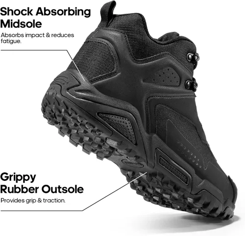 Miniatura 3 de NORTIV 8 Botas de senderismo impermeables para hombre, ligeras, a medio tobillo, botas de senderismo para exteriores