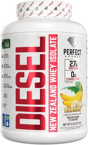 Miniatura 37 de PERFECT SPORTS Diesel 100% aislado de proteína de suero de Nueva Zelanda Endulzado con stevia, sin ingredientes artificiales, apto para dieta Keto