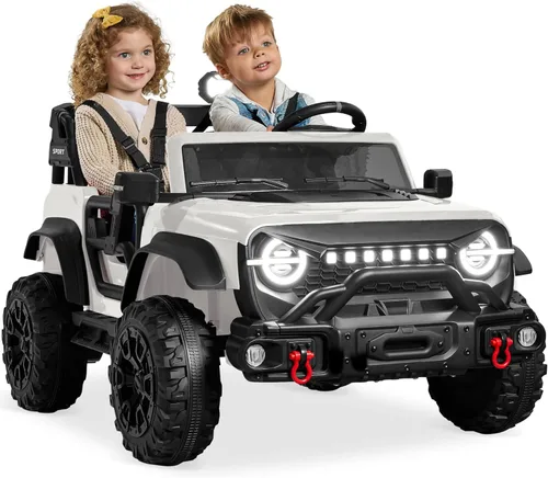 Miniatura 21 de Best Choice Products Camión de paseo para niños de 12 V, auto de juguete con batería con suspensión de resorte, control remoto, 3 velocidades, luces