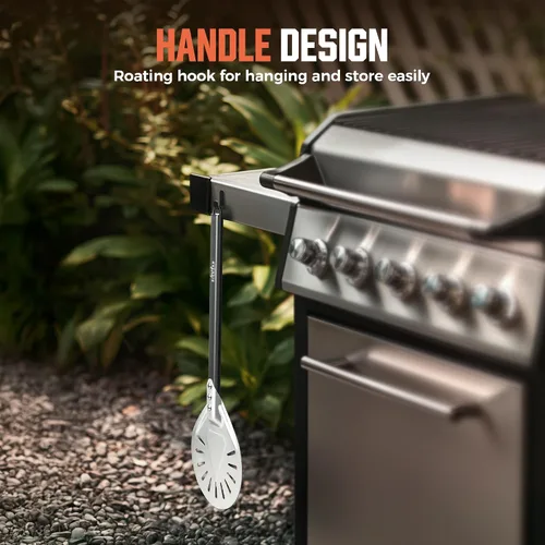 Miniatura 6 de BIG HORN OUTDOORS Pela de pizza – Pela de torneado de pizza de 7 pulgadas con aluminio anodizado antiadherente para torneado y horneado sin