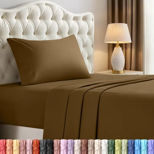 Miniatura 99 de Juego de sábanas King de Utopia Bedding – Juego de 4 sábanas para cama King, microfibra suave y transpirable, incluye 1 sábana bajera, 1 sábana Beige